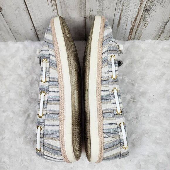St. John's Bay Payne Flex Form Striped Flats Blue White Size 9 - Picture 9 of 10